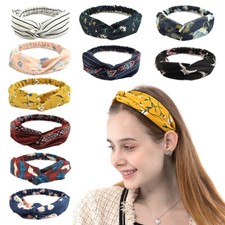 Womens Bow Hairband Print Bowknot Headband Dot Wide Hair Hoop Band Accessori;