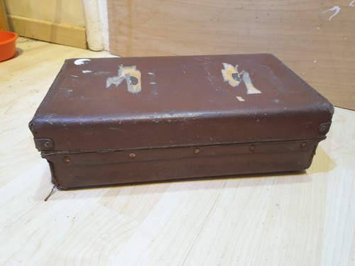 Vintage Childrens Wartime Evacuee Suitcase Briefcase Size Travel Case Brown - Picture 5 of 13
