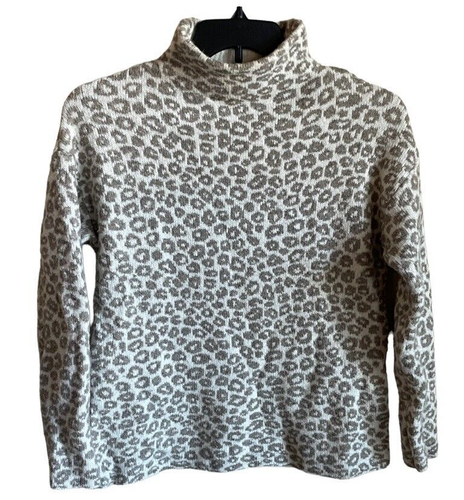 Christian Siriano NY Long Sleeve Pullover Sweater Animal Print SZ S Taupe Cream - Picture 1 of 8