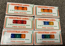 C-9 1/4 CERAMIC INCANDESCENT CHRISTMAS LIGHT BULBS MultiColor 6 5-Packs