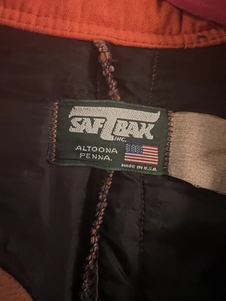 Vtg SafTbak Orange Camouflage Coveralls Vtg 90s Camo Hunting Suit USA L-XL - Image 3 of 4