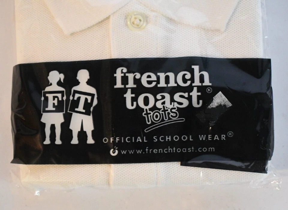 Nuevo en Paquete Polo Sellado French Tots Manga Corta Niño Pequeño Unisex 4T Blanco Foto 3 de 4