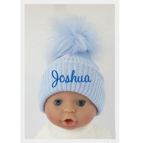 Personalisierte Baby Bommelmütze mit Bommel, Farbwahl - Bild 6 von 7