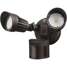 Dual-Head Motion-Activated LED Outdoor Security Light with Photocell, Bronze
