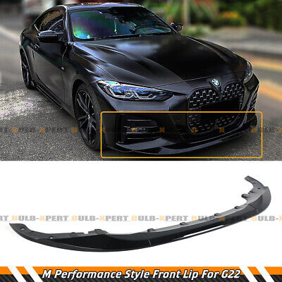 Glossy Black Front Bumper Lip Spoiler For BMW 4 Series G22 G23 2020-2021
