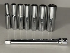 Wright 1/4” Drive Sockets With 4” Extension Quality Tool 1/2 3/8 11/32 5/16 9/32