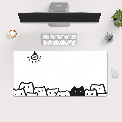 40*90cmXXL Cute Kitten Pattern Desk Mat - Large Gaming Mousepad with HD Print, N