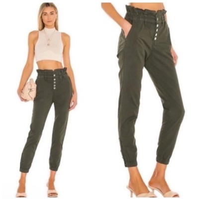 NWOT Veronica Beard Jeans Tedi Tapered High Rise Pants Green Size 12 $348!