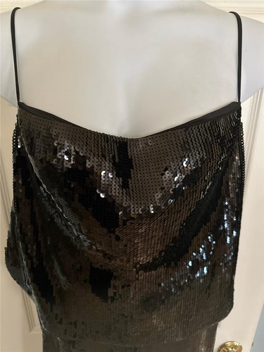 Express 2 Stück schwarze Pailletten Überziehhose und passendes Tank Größe XL Neu mit Etikett - Bild 7 von 9