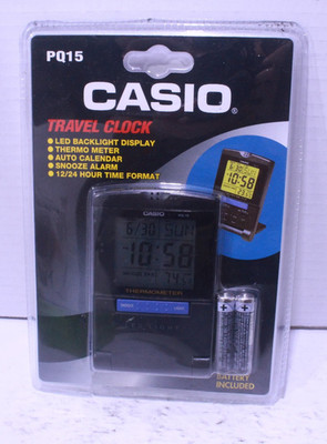 Casio Travel Clock PQ15 DQ-750 Temperature Auto Calendar LED - New