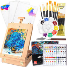 Tabletop Art Easel Box Set, 40PCS Painting Kit for Adult Artists  Beginners, Ea