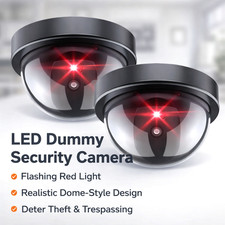 1-8Pack Dummy Camera Fake Security CCTV Dome Camera with Flashing Red LED Light