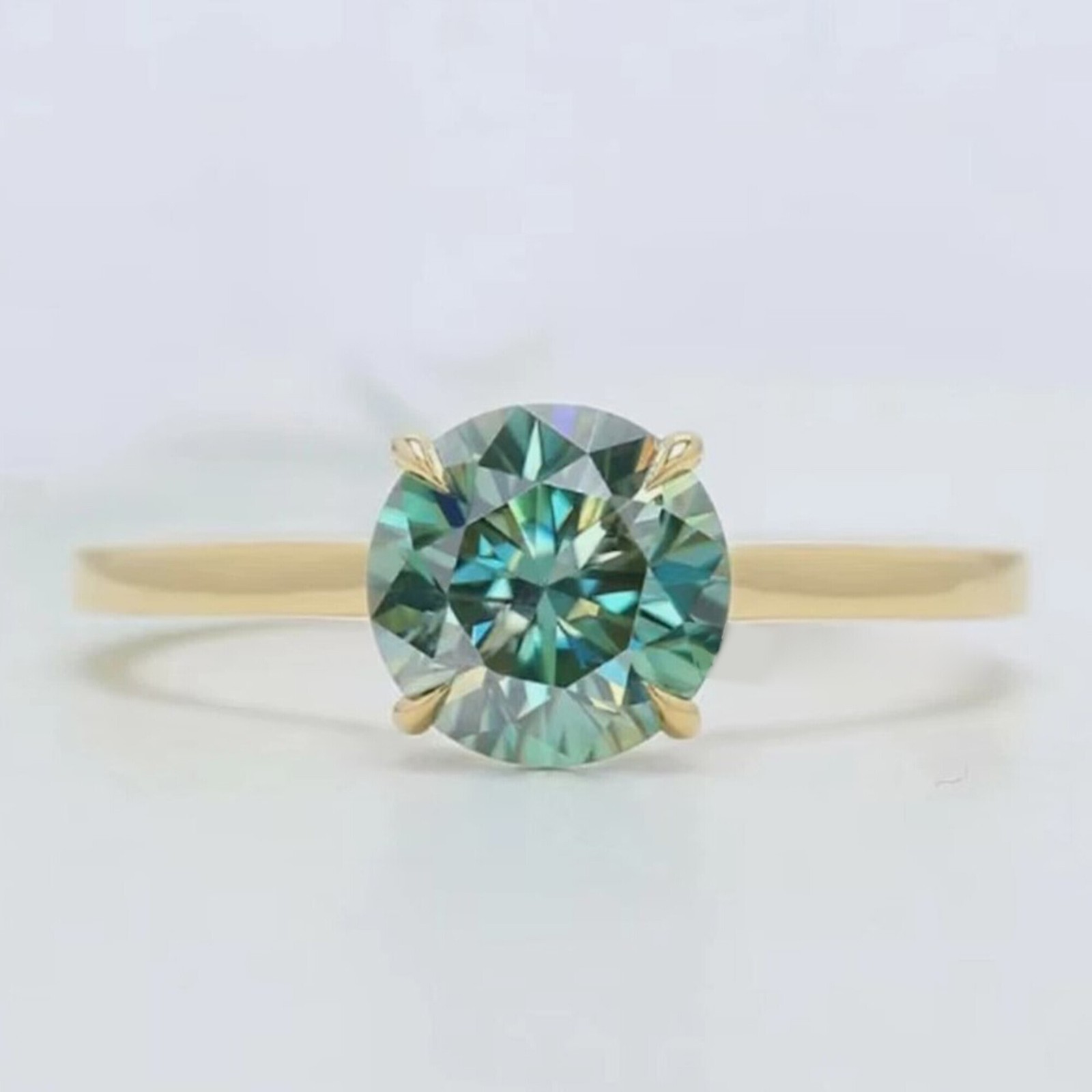 2.00 Ct Certified Blue Diamond 925 Sterling Silver Ring Birthday Gift for Her
