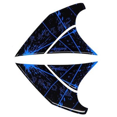3D Kniepad Set Neon Blau Tankpad  Motorrad Racing Design Tankaufkleber MR005