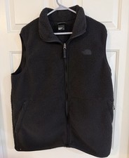 The North Face TNF Fleece Vest Black Full Zip Stand Collar Mens Size XL