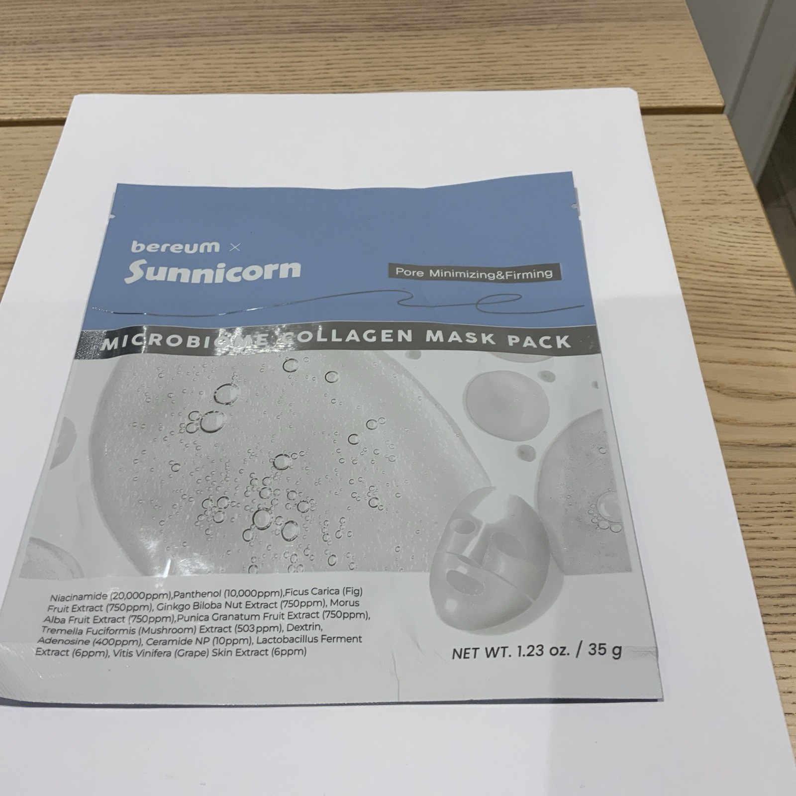 Sunnicorn Bereum Microbiome Hydrogel Collagen Mask Pack 35G - EXPIRY: 09-10-2027