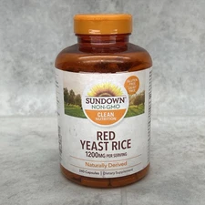 Sundown Naturals Red Y east R ice 1200mg Capsules - 240 Count - 05/2026+