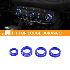 Bule Center Console Switch Knob Cover Trim Ring For Dodge Durango 21+Accessories