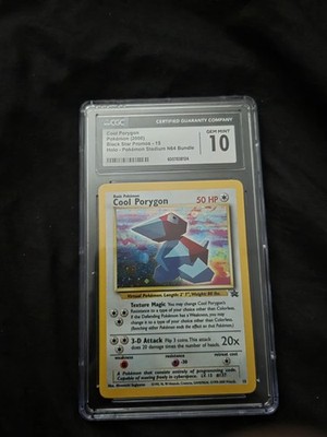 CGC GEM MINT 10 Cool Porygon BLACK STAR PROMO 15 N64 Pokemon Stadium Holo 2000
