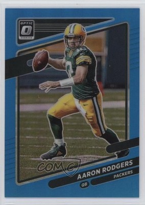 2021 Panini Donruss Optic Aqua Prizm 113/299 Aaron Rodgers #90 03rx