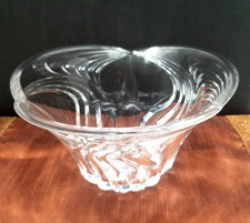 Gorgeous Block Crystal Horizon 10” Bowl Japan Lead Crystal Swirl DISCONTINUED