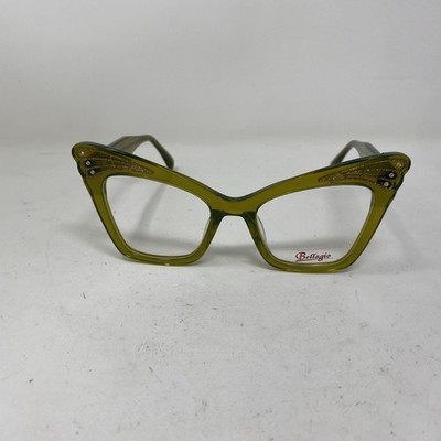 BELLAGIO EYEWEAR JGA 181408-2 49-19-145 TRANSLUCENT GREEN FLEX HINGE (552