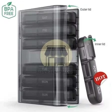 Weekly Pill Box Organizer 7 Day Medicine Storage Case 3 Times a Day Daily AM PM