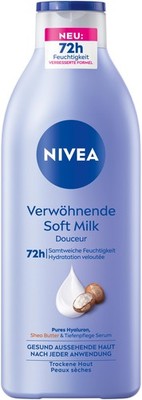 NIVEA Soft Milk Bodylotion trockene Haut mit Shea Butter und Hyaluron 400 ml
