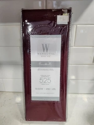 Wamsutta Sateen 525 TC 100% Pima Cotton FULL Oversized Flat Sheet - Burgundy