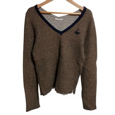 mina perhonen herb salt V-neck nep knit pullover, size 1, brown Women USED