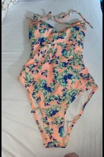 NWOT L. A.Hearts La Hearts Small S One Piece Floral Halter Bathing Suit Swimsuit