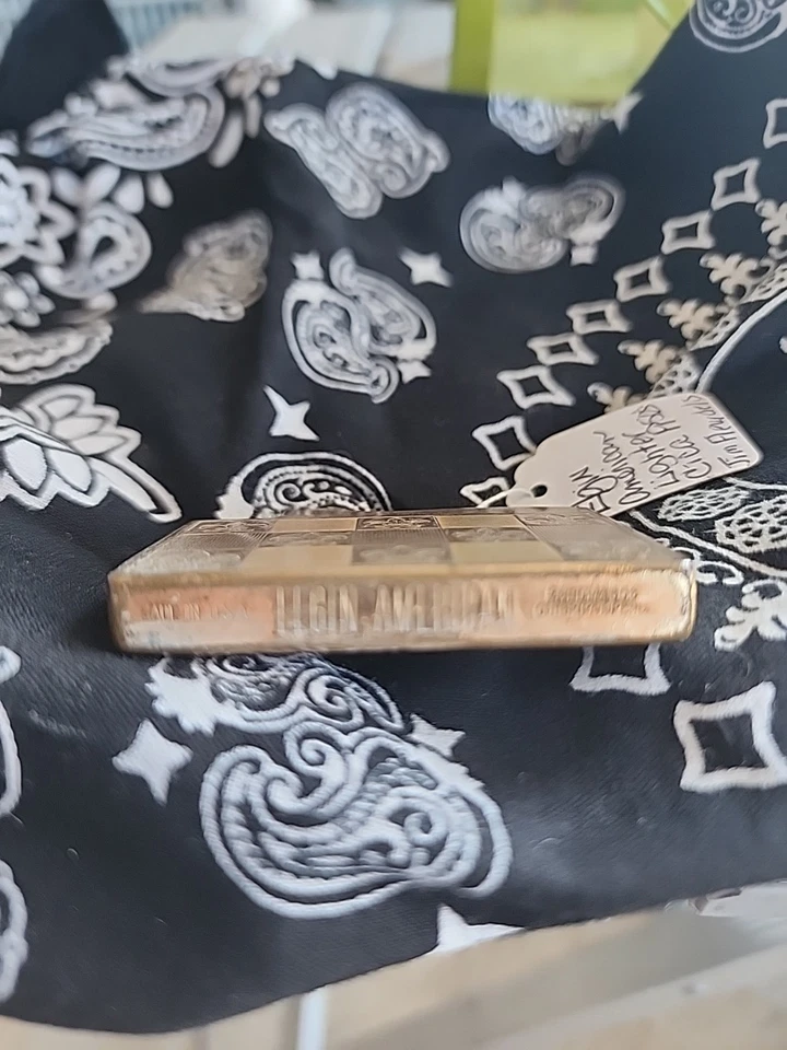 ENCENDEDOR DE COLECCIÓN BOLSILLO LLAMA ENCENDEDOR DE CIGARRILLOS ELGIN AMERICA STAINT LOGO EE. UU. Foto 3 de 4