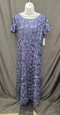Alex Evenings Rosette Mother of the Bride Short  Sleeve Formal Gown Navy 14P