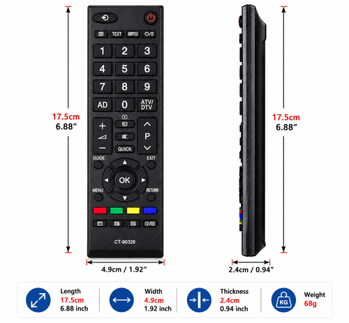 Universal Ersatz Fernbedienung für Toshiba TV CT-90326 CT-90336 CT-90380 C - Bild 5 von 6