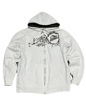 vintage y2k Adio fur lined embroidered skate hoodie size meidum