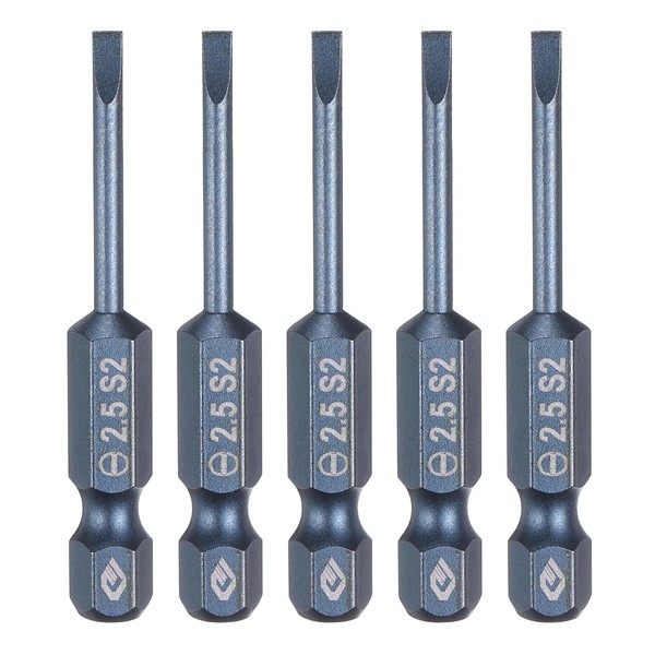 "5X SL2.5 Magnet-Bits 2,5Mm S2 Flachkopf 1/4\" 50Mm (2\")"-image