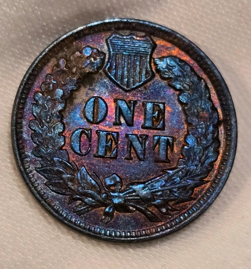 1902 Indian Head Cent, Blue Toned Specimen, Well Struck, BU - Image 2 of 4