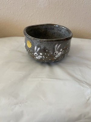 KUTANI Japanese Matcha Bowl Rabbit YAKI(Ware) by Kutani
