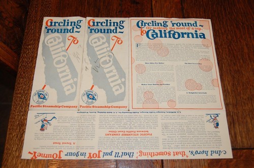 RARE 1923 CIRCLING AROUND TO CA. PACIFIC STEAMSHIP CO. BROCHURE - Picture 8 of 9