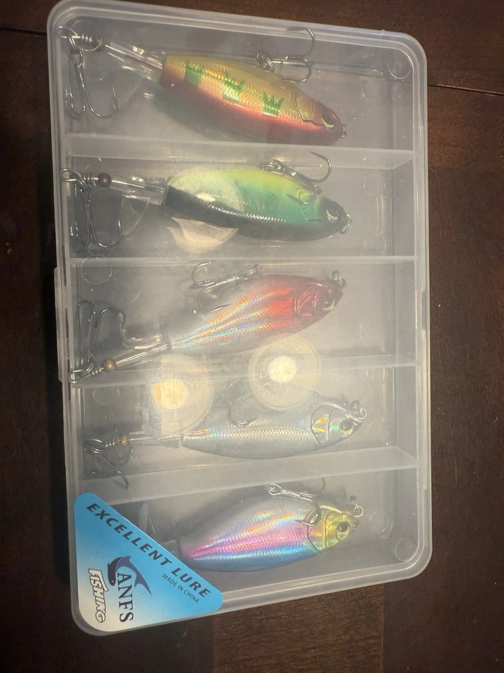 Lote de 5 señuelos de pesca de agua con cola giratoria suave lucio lucio de lubina de boca grande  Foto 2 de 2