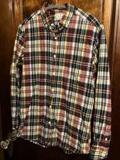 Kiel James Patrick Indian Madras Plaid Long Sleeve Shirt Men’s Small Made in USA
