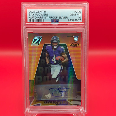 Panini 2023 Zenith Zay Flowers Rookie Auto Silver #200 /25 PSA 10