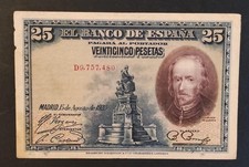Spain 25 Pesetas banknote dated 15/8/1928 Pick-74