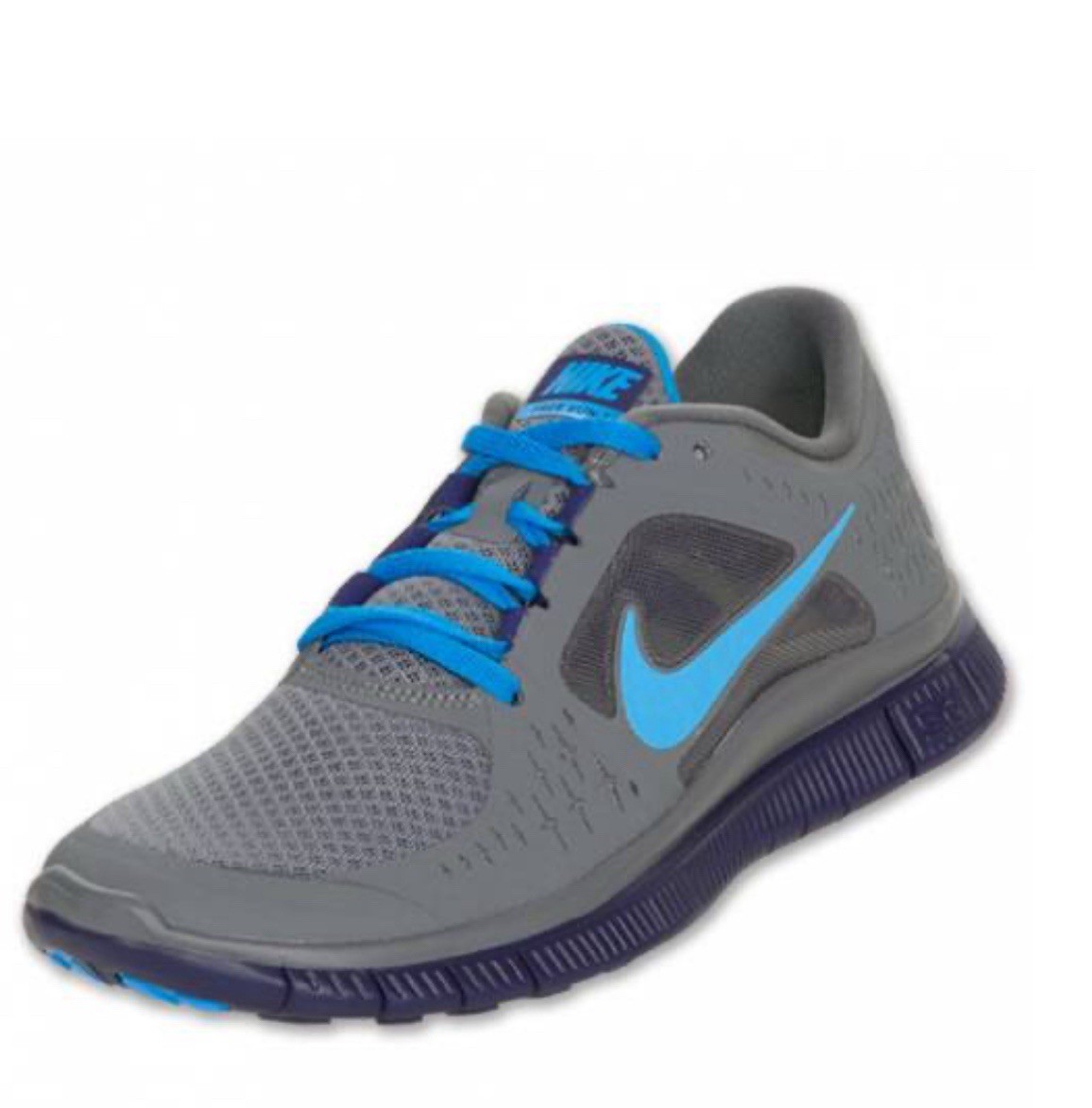 Nike Free Run 3 Women's Shoes Size 6.5 Gray Blue Running Athletic