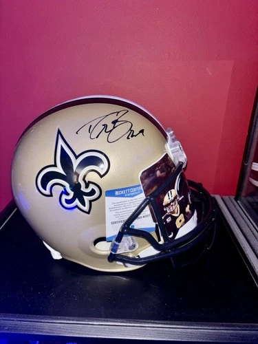 Drew Brees Signed Full Size Replica New Orleans Saints Helmet Beckett COA