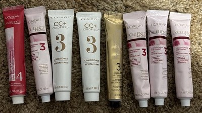 8 NEW L'OREAL & CLAIROL #3 & 4 CREME COLOR CONDITIONERS FOR HAIR COLOR