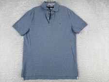 Tommy Hilfiger Polo Shirt Men Medium Blue Classic Fit 100 Cotton READ