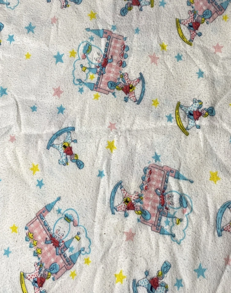 Винтажное Детское Одеяло Шалтай Болтай Звезды Замок Прием Фланели Хлопок 2 шт. - Изображение 4 из 4