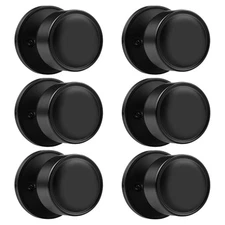 6 Pack Dummy Knob Black Closet Door Knobs Single Side Non-Turning, Inactive I...