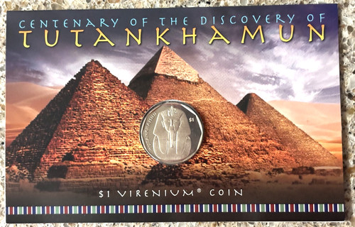2022 Discovery of Tutankhamun's Tomb Death Mask Virenium coin card KING TUT